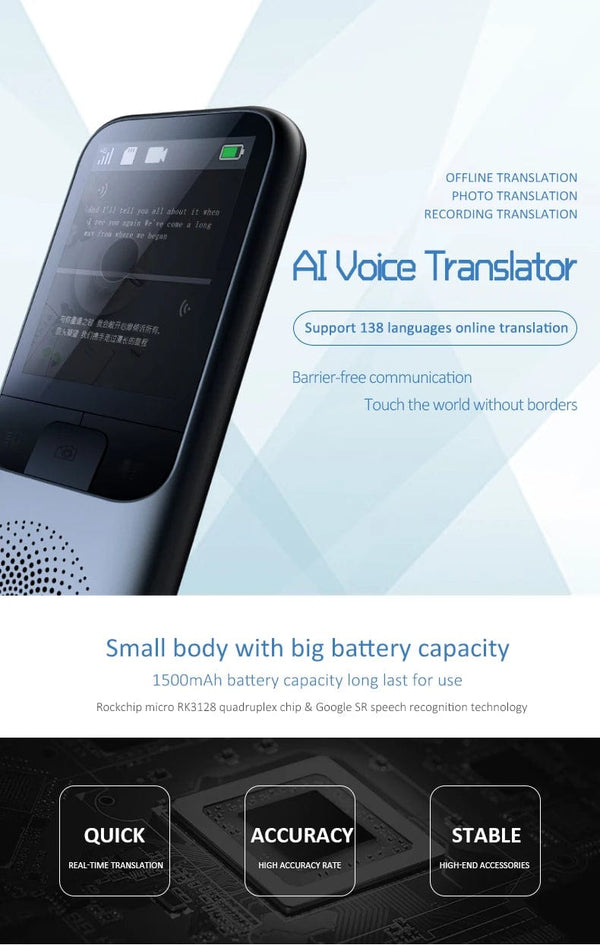 Planet Gates T11 2024 New T11 Portable Audio Translator 138 Language Smart Translator Offline In Real Time Smart Voice AI Voice Photo Translator