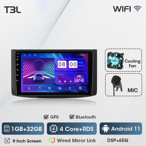 Planet Gates T3L-MIC-Fan 2Din Android 12 Car Radio for Chevrolet AVEO T250 2006-2012 Multimedia Player Carplay Auto Autoradio Navigatore Stereo Head Unit