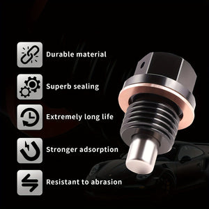 Planet Gates T6 Aircraft Aluminum M14 X 1.5 Magnetic Oil Drain Plug With 2 Pieces Gasket