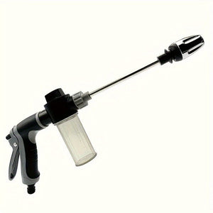 Planet Gates T8 foam water gun 1pc High Pressure Car Wash Water Gun, Garden Hose Nozzle, Garden Water Gun, Metal Extended Rod Rubber Handle Spray Gun Nozzle Household Car Wash Tool