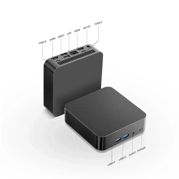 Planet Gates T9 Mini PC Intel Alder Lake N100 Windows 11 Ultra Small Pocket Computer Dual SSD Full Function Type-C 4K 60Hz RGB Output