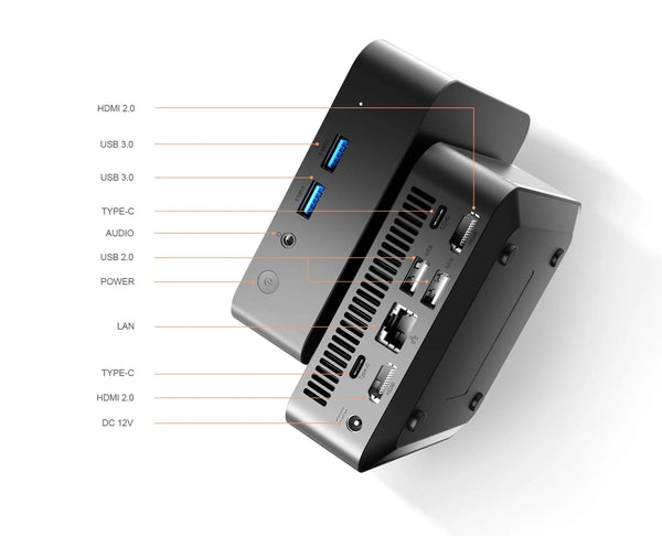 Planet Gates T9 Mini PC Intel Alder Lake N100 Windows 11 Ultra Small Pocket Computer Dual SSD Full Function Type-C 4K 60Hz RGB Output