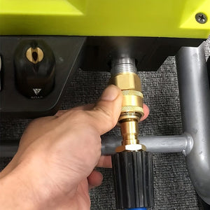 Planet Gates T99-4pcs M22-15mm To 3/8" Quick 4 Packs Pressure Washer Quick Disconnect Adaptor Set, M22-15mm To 3/8" Quick Release Couplers, All Solid Brass Connector Compatible With Sun Joe, Campbell, MI-T-M, Stanley Electric Pressure Washers