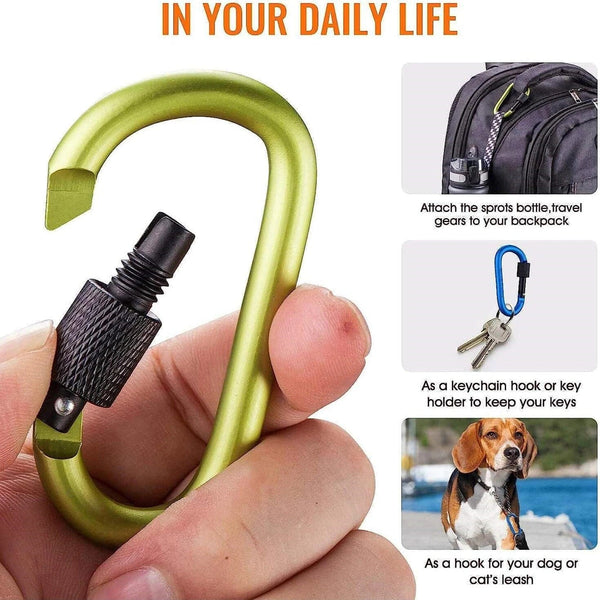 Planet Gates Tactical Carabiner Tourist Carabin Clip Keys Keychain Set Aluminum Alloy Camping Survival Buckle Multi Tool Key Holder