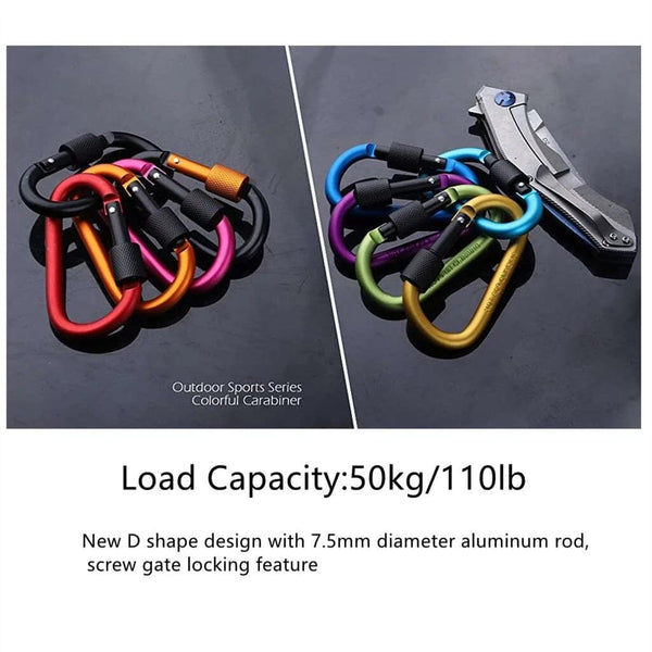 Planet Gates Tactical Carabiner Tourist Carabin Clip Keys Keychain Set Aluminum Alloy Camping Survival Buckle Multi Tool Key Holder