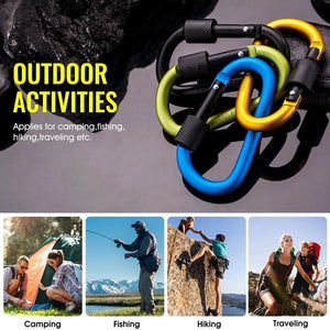 Planet Gates Tactical Carabiner Tourist Carabin Clip Keys Keychain Set Aluminum Alloy Camping Survival Buckle Multi Tool Key Holder