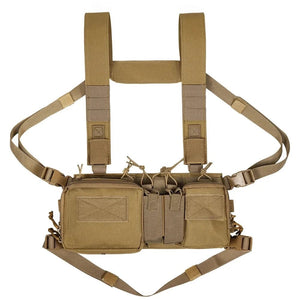 Planet Gates Tactical Chest Vest Rig Bag Field Training Vest Multifunctional Camouflage Strap with Multi-Pocket Outdoor Camping CS Match Pack