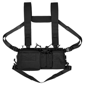 Planet Gates Tactical Chest Vest Rig Bag Field Training Vest Multifunctional Camouflage Strap with Multi-Pocket Outdoor Camping CS Match Pack