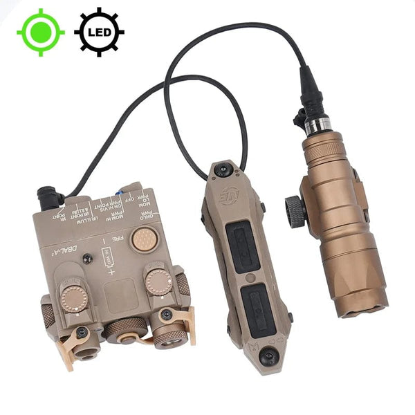 Planet Gates Tactical DBAL-A2 Simplified Version Surefir M300A M600C Flashlight Sets Red Dot Airsoft Indicator Fit 20mm Rail Hunting Laser