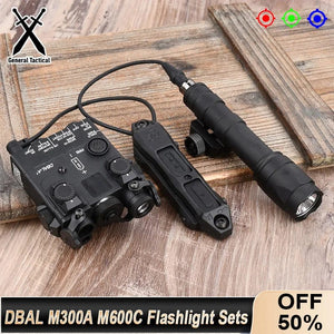 Planet Gates Tactical DBAL-A2 Simplified Version Surefir M300A M600C Flashlight Sets Red Dot Airsoft Indicator Fit 20mm Rail Hunting Laser