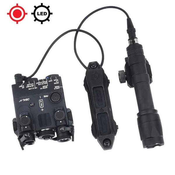 Planet Gates Tactical DBAL-A2 Simplified Version Surefir M300A M600C Flashlight Sets Red Dot Airsoft Indicator Fit 20mm Rail Hunting Laser
