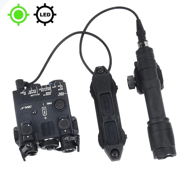 Planet Gates Tactical DBAL-A2 Simplified Version Surefir M300A M600C Flashlight Sets Red Dot Airsoft Indicator Fit 20mm Rail Hunting Laser
