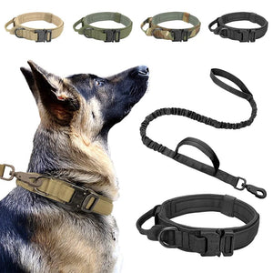 Planet Gates Tactical Dog Collar Military Adjustable Duarable Nylon Lead For Medium Large Walking Training Pet Accessory Breakaway Leash Rope