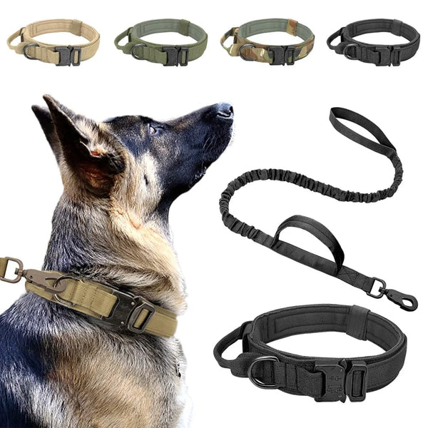 Planet Gates Tactical Dog Collar Military Adjustable Duarable Nylon Lead For Medium Large Walking Training Pet Accessory Breakaway Leash Rope