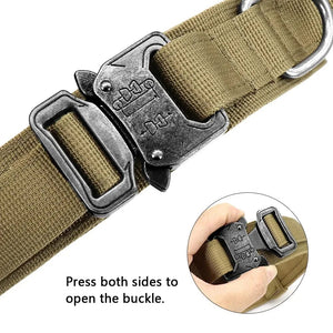 Planet Gates Tactical Dog Collar Military Adjustable Duarable Nylon Lead For Medium Large Walking Training Pet Accessory Breakaway Leash Rope