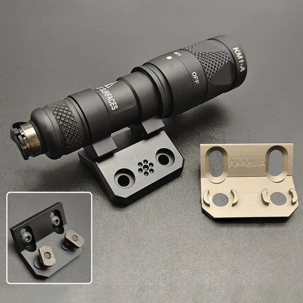Planet Gates Tactical M300 M600 Flashlight Base MLOK Side Mounting Bracket Rail CNC Metal Base Flashlight Stand Hunting Accessories
