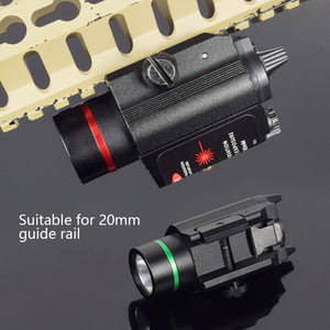 Planet Gates Tactical Weapon Flashlight with Remote Switch Red Dot Laser Sight Military Pistol Gun Light for Glock 17 19 / 20mm Rail Hunting