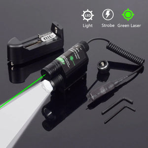 Planet Gates Tactical Weapon Flashlight with Remote Switch Red Dot Laser Sight Military Pistol Gun Light for Glock 17 19 / 20mm Rail Hunting
