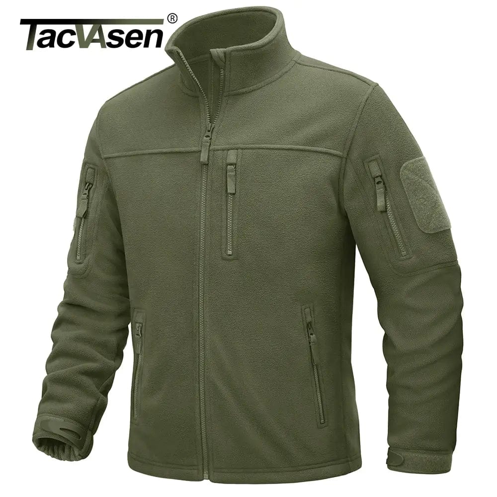 Planet Gates TACVASEN Full Zip Hiking Jackets Men's Outdoor Camping Fleece Jacket Coats with Zipper Pockets Tactical Work Outwear Overcoat