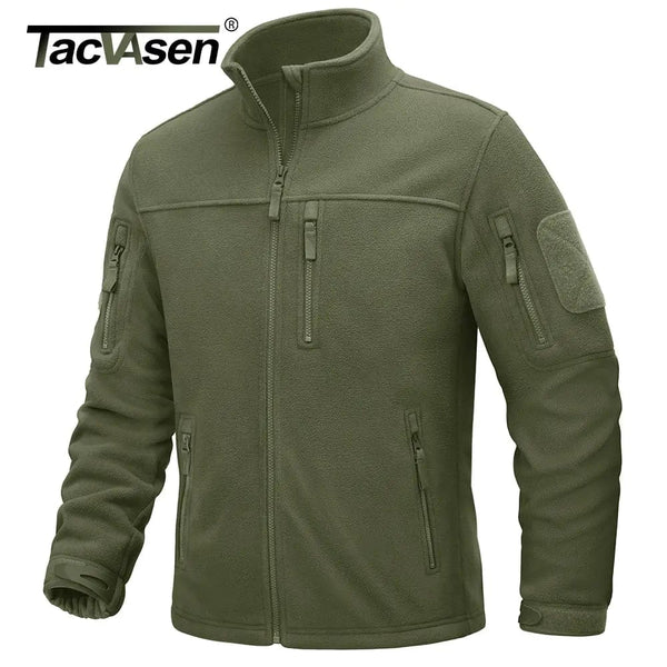 Planet Gates TACVASEN Full Zip Hiking Jackets Men's Outdoor Camping Fleece Jacket Coats with Zipper Pockets Tactical Work Outwear Overcoat