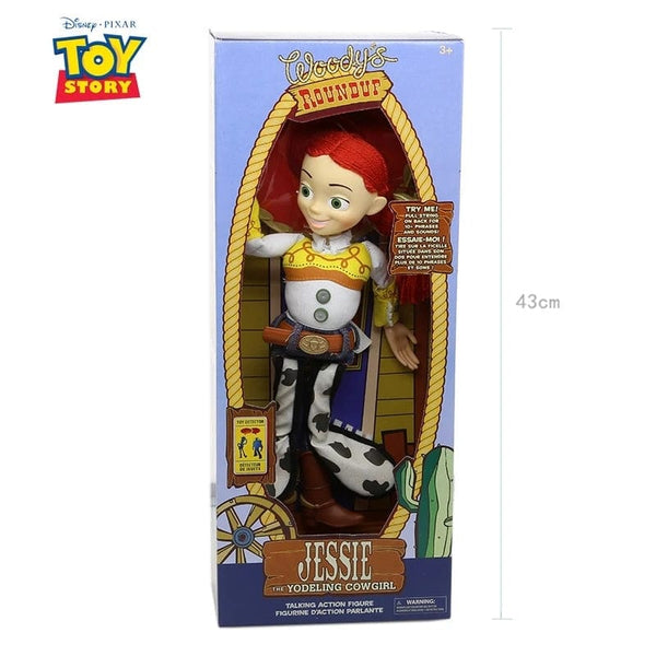 Planet Gates Talk Jessie with box Disney Toy Story 4 Talking Woody Buzz Jessie Rex Action Figures Anime Decoration Collection Figurine toy model for children gift
