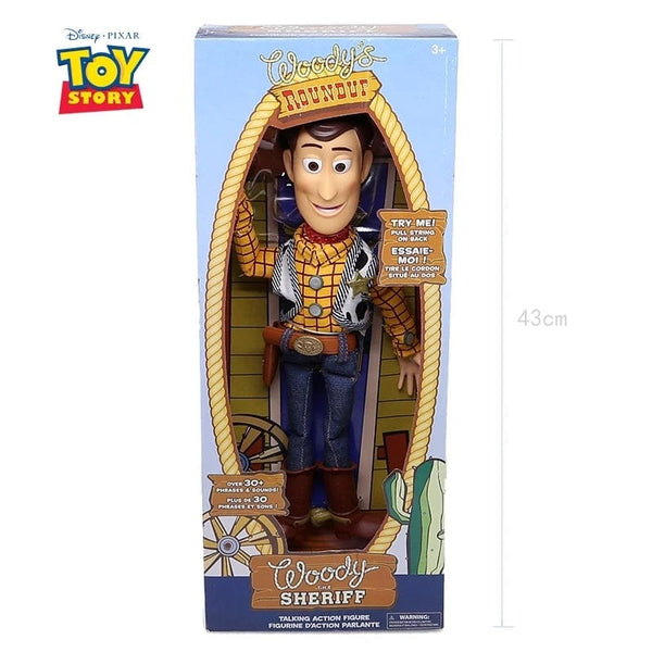 Planet Gates Talk woody with box Disney Toy Story 4 Talking Woody Buzz Jessie Rex Action Figures Anime Decoration Collection Figurine toy model for children gift