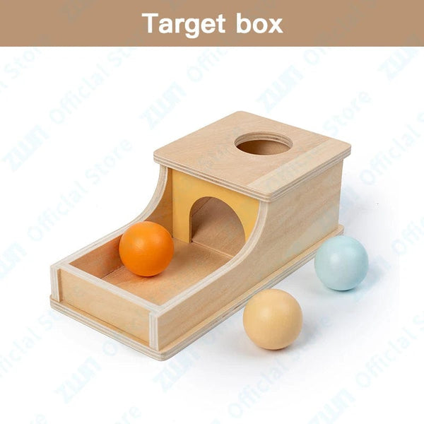 Planet Gates Target Box Montessori Infant Wooden Toys Target Box Rolling Drum Color Shape Cognition Match Educational Sensory Baby Teaching Aid Gifts