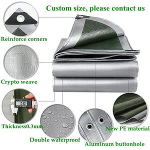 Planet Gates Tarp 2m*2 2*3 3*3 3×4m Waterproof Green Silver Rain Cover Uv Block Tarpaulin Awning Canopy Cover awningSummer Backyard Garden