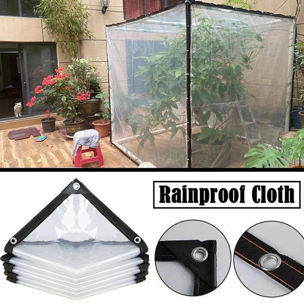 Planet Gates Tarpaulin / 3x5m Thicken Transparent Waterproof Tarpaulin Garden Rainproof Clear Poly Tarp Plant Cover Insulation Shed Cloth with Grommets