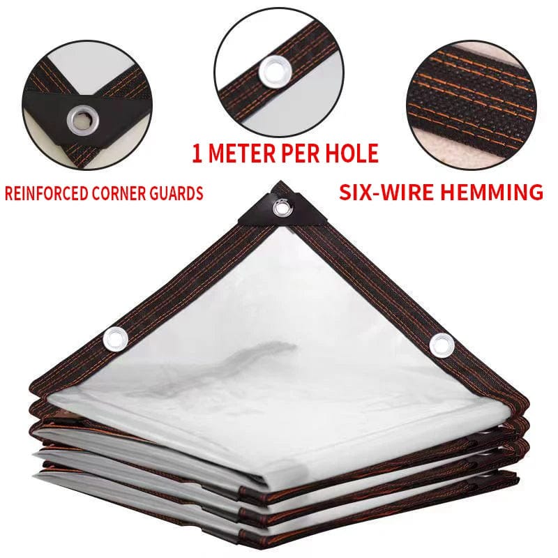 Planet Gates Tarpaulin / 3x5m Thicken Transparent Waterproof Tarpaulin Garden Rainproof Clear Poly Tarp Plant Cover Insulation Shed Cloth with Grommets