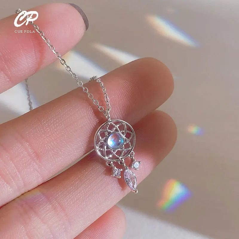 Planet Gates Tassel Moonstone Charm Necklace for Women Creative Pendant Elegant Party Necklaces Jewelry