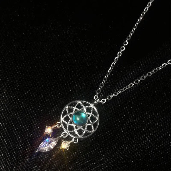 Planet Gates Tassel Moonstone Charm Necklace for Women Creative Pendant Elegant Party Necklaces Jewelry