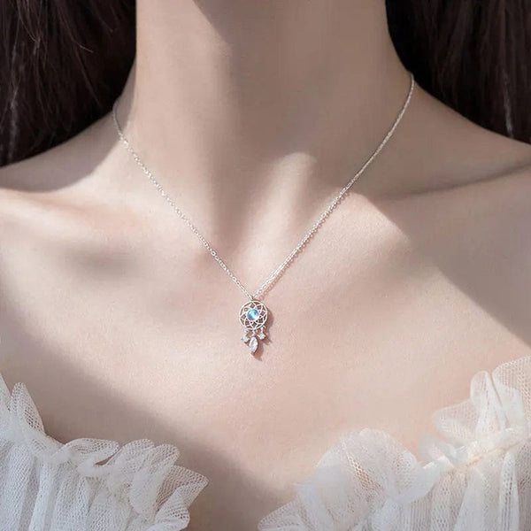 Planet Gates Tassel Moonstone Charm Necklace for Women Creative Pendant Elegant Party Necklaces Jewelry