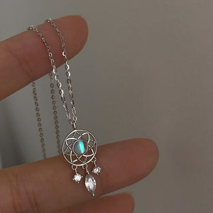 Planet Gates Tassel Moonstone Charm Necklace for Women Creative Pendant Elegant Party Necklaces Jewelry