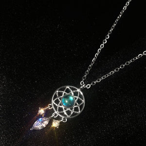 Planet Gates Tassel Moonstone Charm Necklace for Women Creative Pendant Elegant Party Necklaces Jewelry