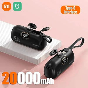 Planet Gates TC Black20000mAh Xiaomi Mini Convenient Mobile Power Bank 30000mah Portable Fast Charging  suitable for iPhone 16 15 14 Samsung External Battery