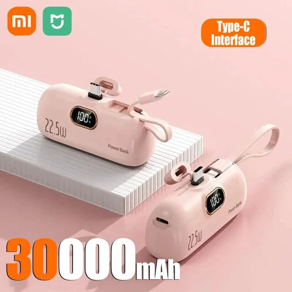 Planet Gates TC Pink30000mAh Xiaomi Mini Convenient Mobile Power Bank 30000mah Portable Fast Charging  suitable for iPhone 16 15 14 Samsung External Battery
