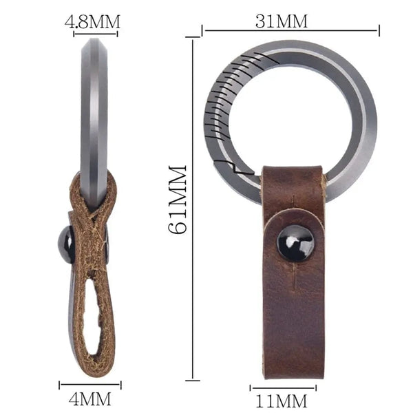 Planet Gates TC4 Titanium Alloy Key Rings Keychains Buckle Pendant Super Cowhide Man Car Keychain for Male Creativity Gift EDC Outdoor Tool