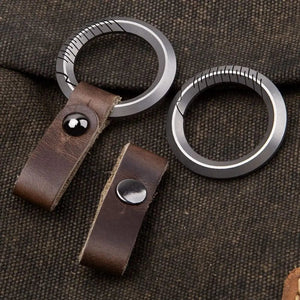 Planet Gates TC4 Titanium Alloy Key Rings Keychains Buckle Pendant Super Cowhide Man Car Keychain for Male Creativity Gift EDC Outdoor Tool