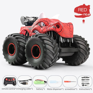 Planet Gates TCS09-Red RC Car Children Toys Remote Control Cars Kids Toy Stand with Lights Spray Dinosaur Stunt Chinese Electric Vehicle Toys for Boys