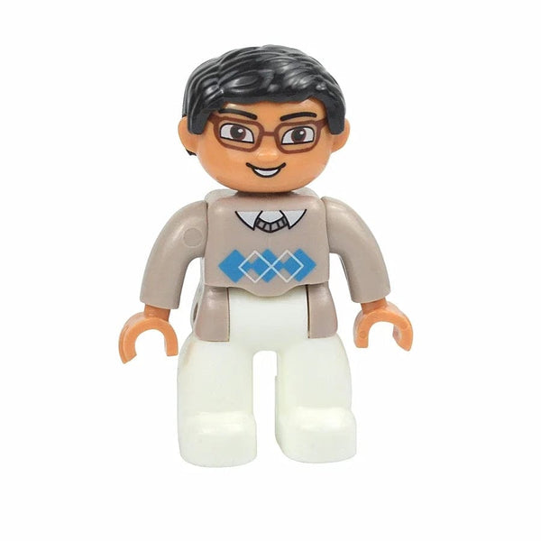 Planet Gates Teacher Figures Dolls Big Size Building Blocks Family Action Workers Doctor Police Farmer Compatible Large Bricks Duploes Kid Toys