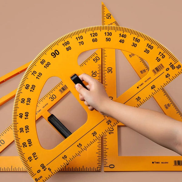 Planet Gates Teaching Triangle Ruler Protractor Compass Math Drawing Instruments For Teachers Educational Stationery 50/100cm Straight Ruler