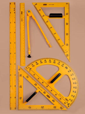 Planet Gates Teaching Triangle Ruler Protractor Compass Math Drawing Instruments For Teachers Educational Stationery 50/100cm Straight Ruler