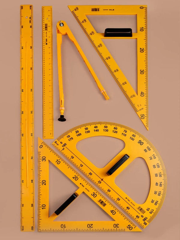 Planet Gates Teaching Triangle Ruler Protractor Compass Math Drawing Instruments For Teachers Educational Stationery 50/100cm Straight Ruler