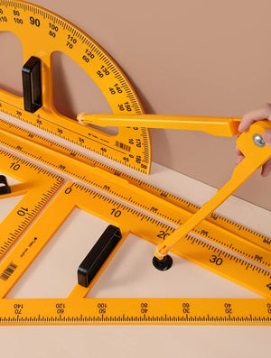 Planet Gates Teaching Triangle Ruler Protractor Compass Math Drawing Instruments For Teachers Educational Stationery 50/100cm Straight Ruler