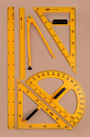 Planet Gates Teaching Triangle Ruler Protractor Compass Math Drawing Instruments For Teachers Educational Stationery 50/100cm Straight Ruler