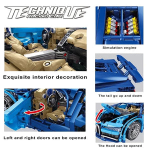 Planet Gates Technical Bugatti Building Blocks Lamborghini Hypercar Racing Car Model Assemble Vehicle Bricks Toys For Boys Children Gifts
