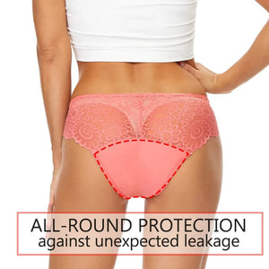 Planet Gates Teenager Menstrual Panties 4-Layer Leakproof Hollow Sexy Lace Fast Absorption Women Underwear Heavy Flow Girls Period Briefs