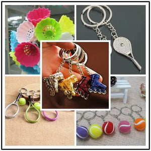 Planet Gates tennis / CHINA Tennis bag Pendant plastic mini tennis ball key chain small Ornaments sport advertisement keychain fans souvenirs key ring