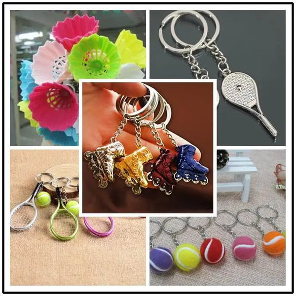 Planet Gates tennis / CHINA Tennis bag Pendant plastic mini tennis ball key chain small Ornaments sport advertisement keychain fans souvenirs key ring